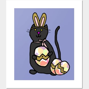 Funny Easter Bunny Ears Cat Posters and Art